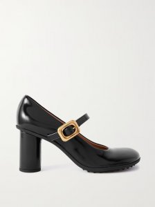 Atomic glossed-leather Mary Jane pumps