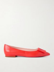 Gommettine buckled leather ballet flats