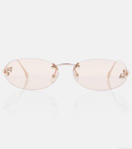 FendiFendi First Crystal oval sunglasses