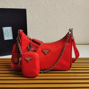 PRADA HANDBAG Hobo red