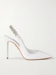 Love Link 105 crystal-embellished grosgrain slingback pumps