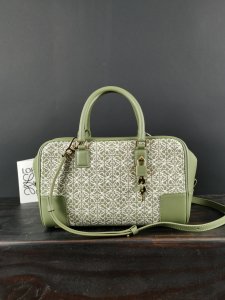 LOEWE HANDBAG white floral pattern on green base