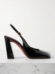 Charlotte patent-leather slingback pumps