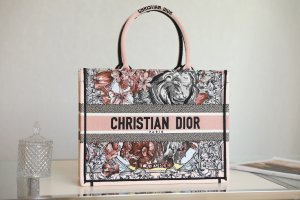 CHRISTIAN DIOR EMBROIDERED VELVET CANNAGE BOOK TOTE