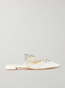 Lurum 45 crystal-embellished satin mules