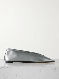 Luna metallic leather ballet flats