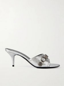 Cagole metallic leather mules