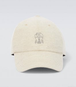 Brunello CucinelliLogo wool and cashmere baseball cap