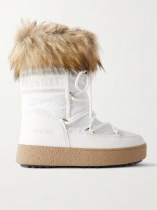 LTrack Monaco faux fur-trimmed shell and faux leather snow boots