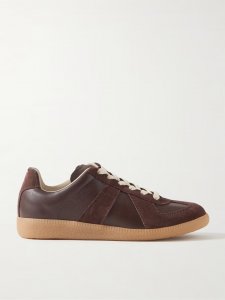 Replica suede and leather sneakers