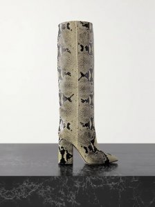 Anja snake-effect leather knee boots