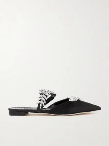 Lurum 45 crystal-embellished satin mules