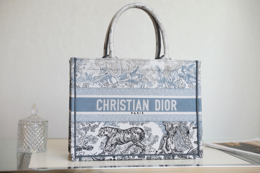 CHRISTIAN DIOR EMBROIDERED VELVET CANNAGE BOOK TOTE