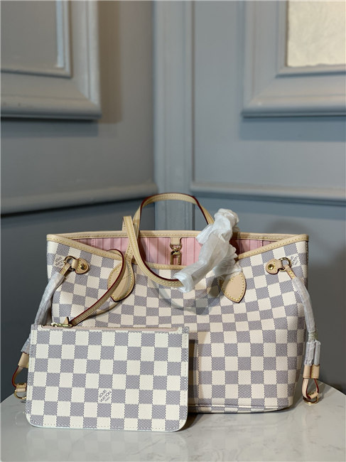 Louis Vuitton Neverfull PM Damier Azur Canvas Rose Ballerine