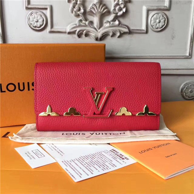 Louis Vuitton Capucines Wallet Red