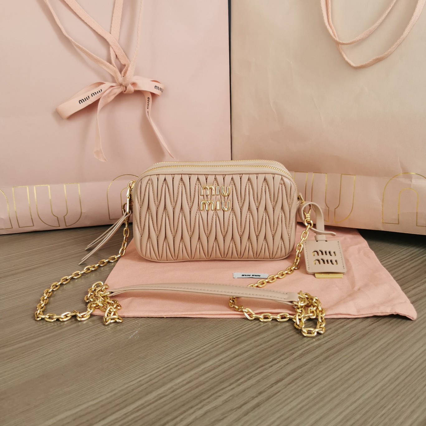 MIUMIU CROSSBODY BAG champagne color