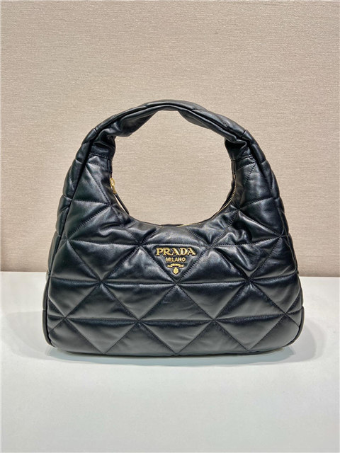 Prada_Large Topstitched Nappa-Leather Bag 1BC183 Black