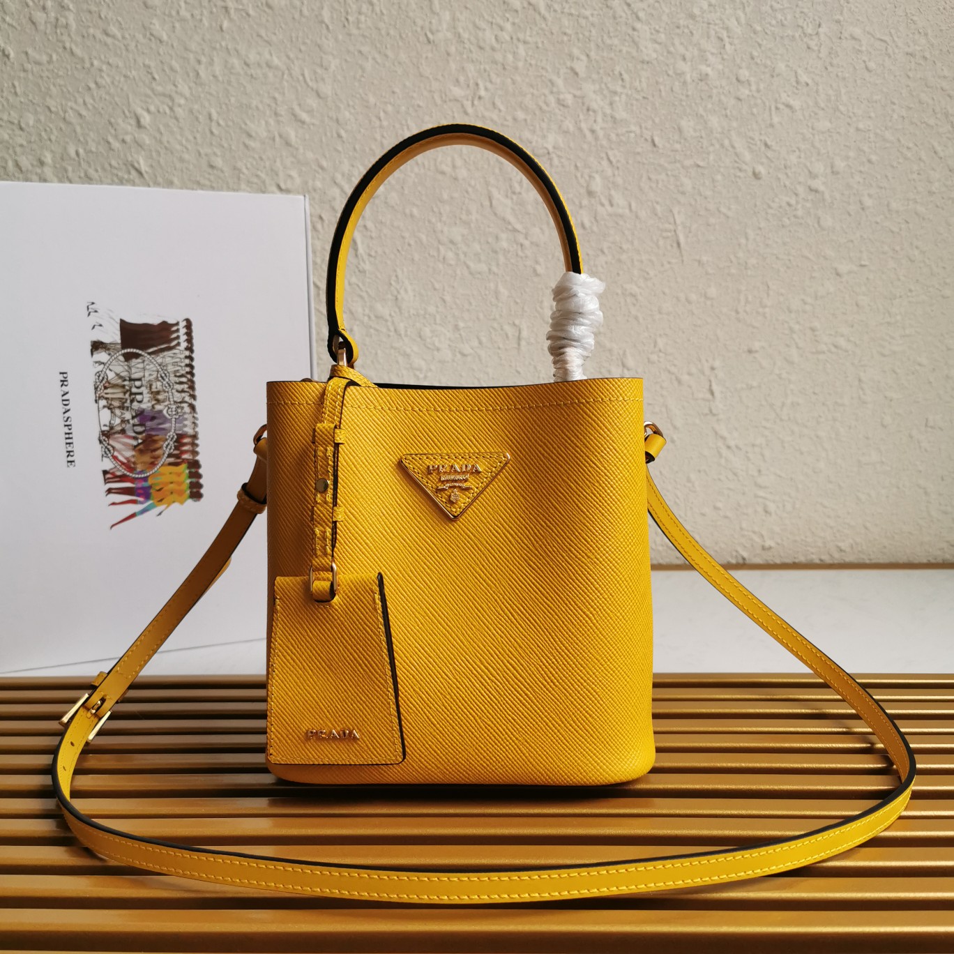 PRADA HANDBAG DOUBLE yellow