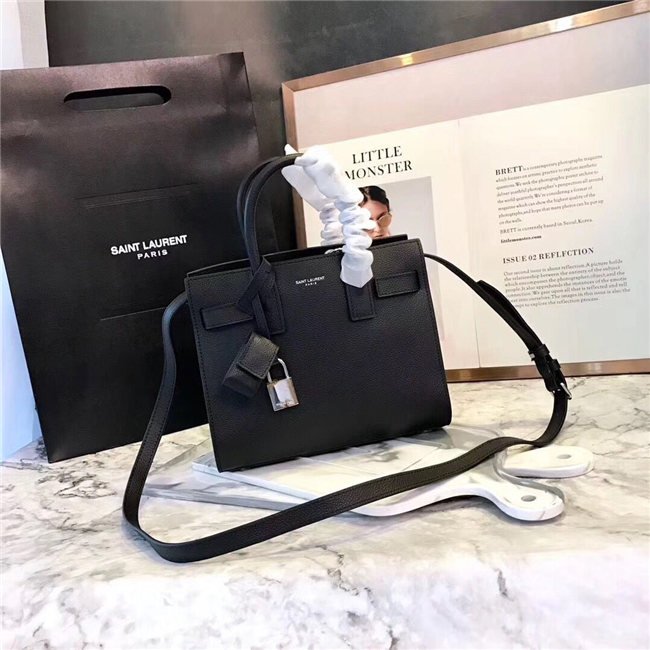 Yves Saint Laurent Classic Nano SAC DE JOUR Black Grained Leather