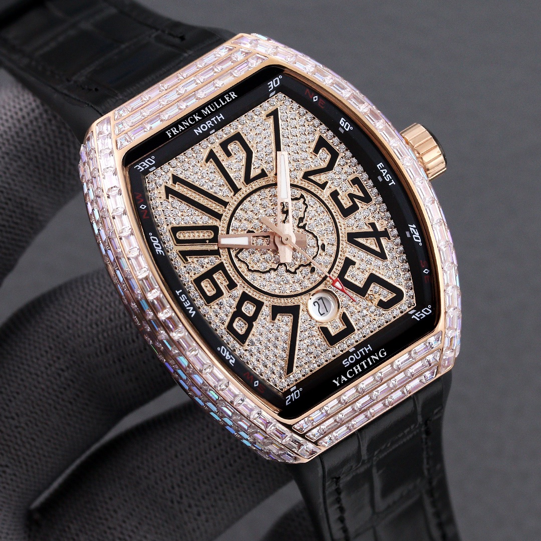 Franck muller V45 SC DT watch measures 54mm x 42mm.