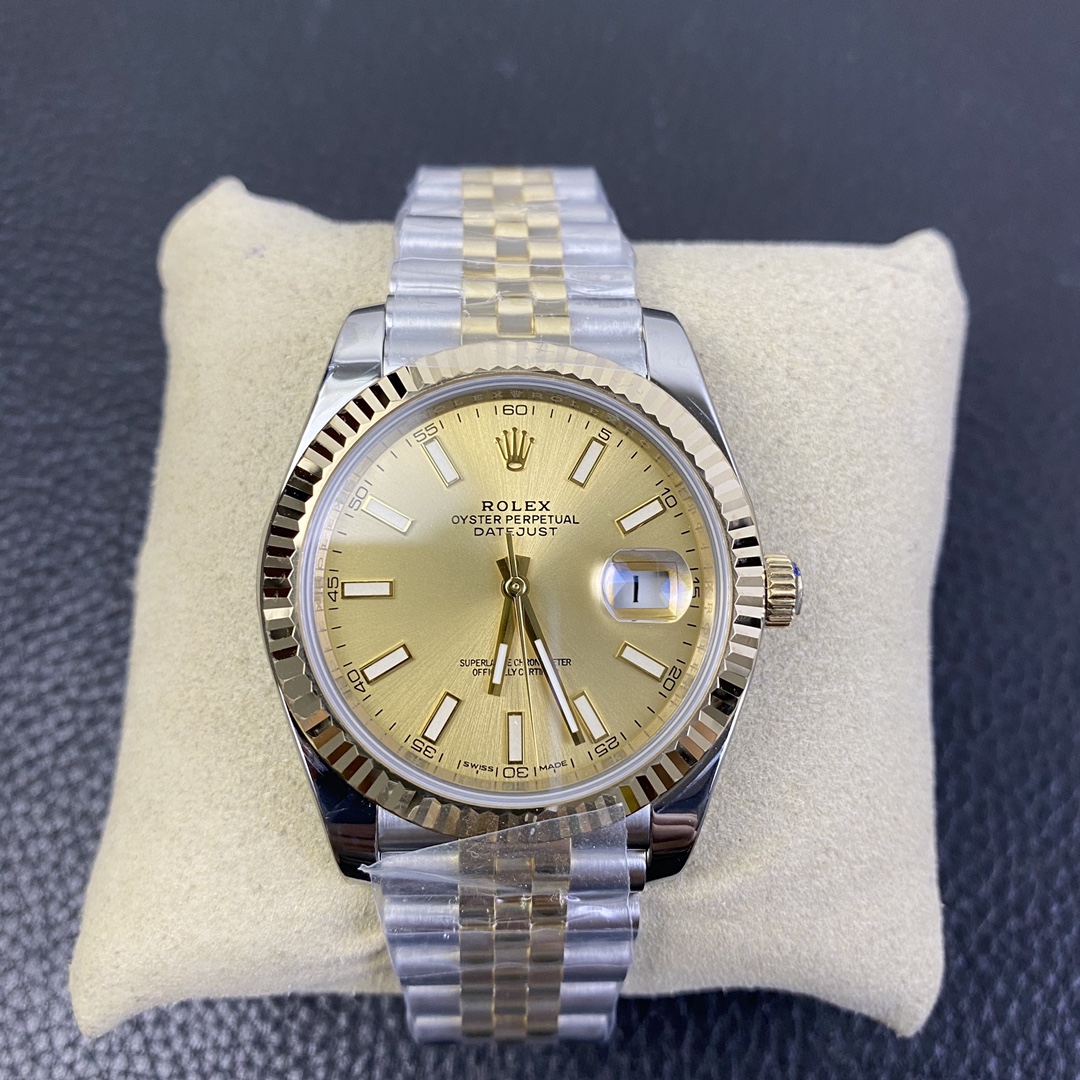 Rolex Datejust 41 Series, Model 126333-62613 with Gold Dial