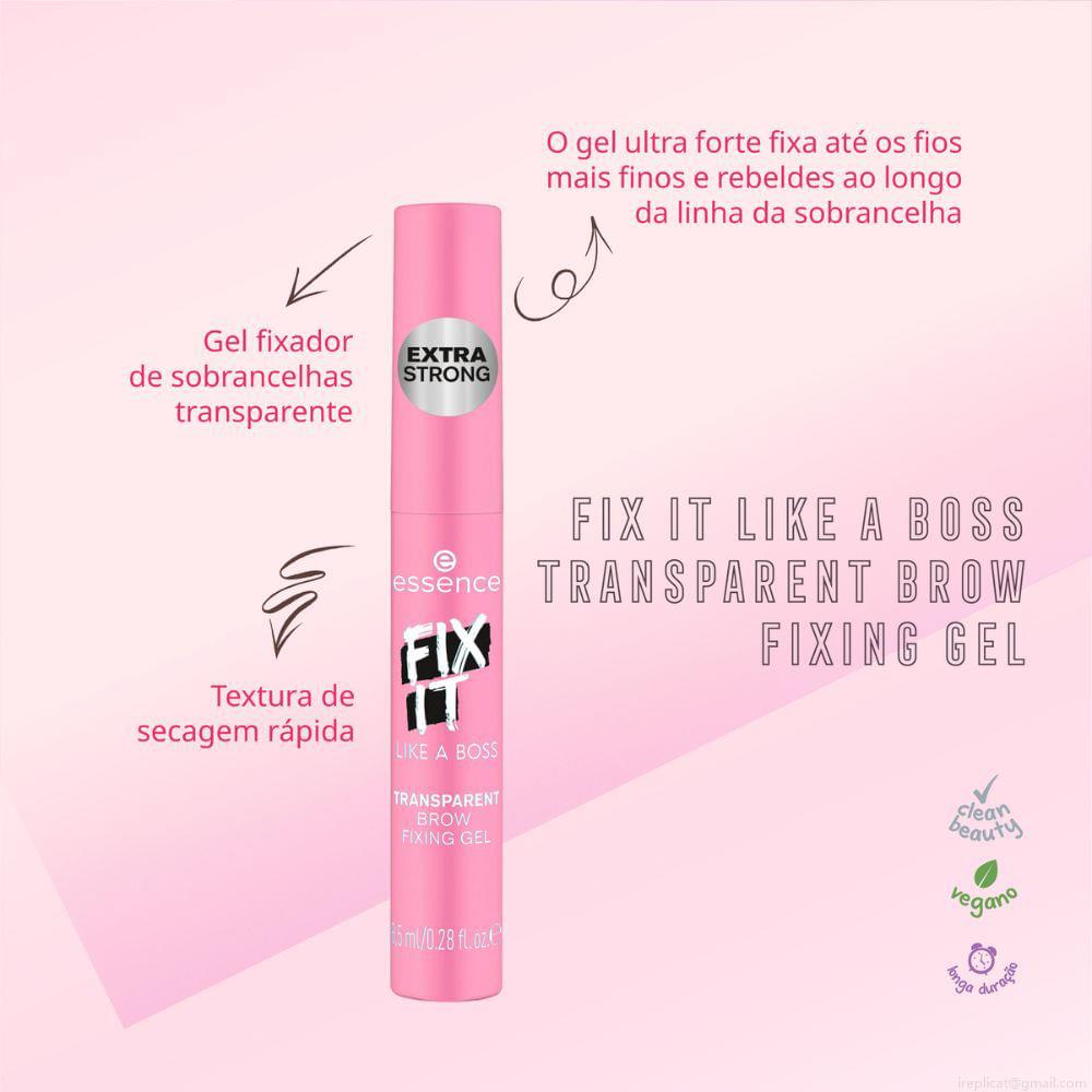 Gel Fixador de Sobrancelha para Definição Essence Like a Boss Fix It Incolor 8,5 ml