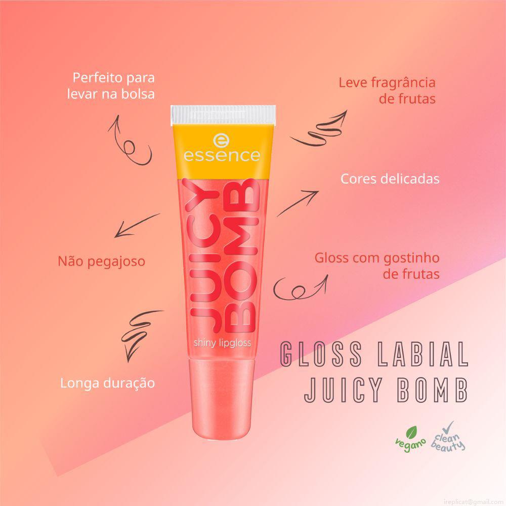 Gloss Labial Líquido Cintilante Essence Juicy Bomb 103 Proud Papaya 10 ml