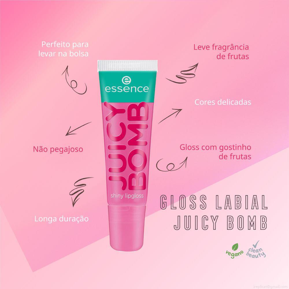 Gloss Labial Líquido Cintilante Essence Juicy Bomb 102 Witty Watermelon 10 ml