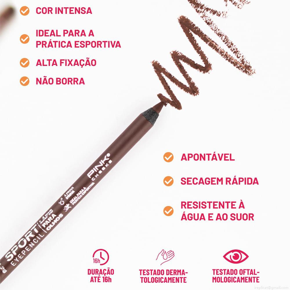 Lápis de Olho À Prova D'Água e Suor Pink Cheeks Sport Eyepencil Marrom 1,2 g