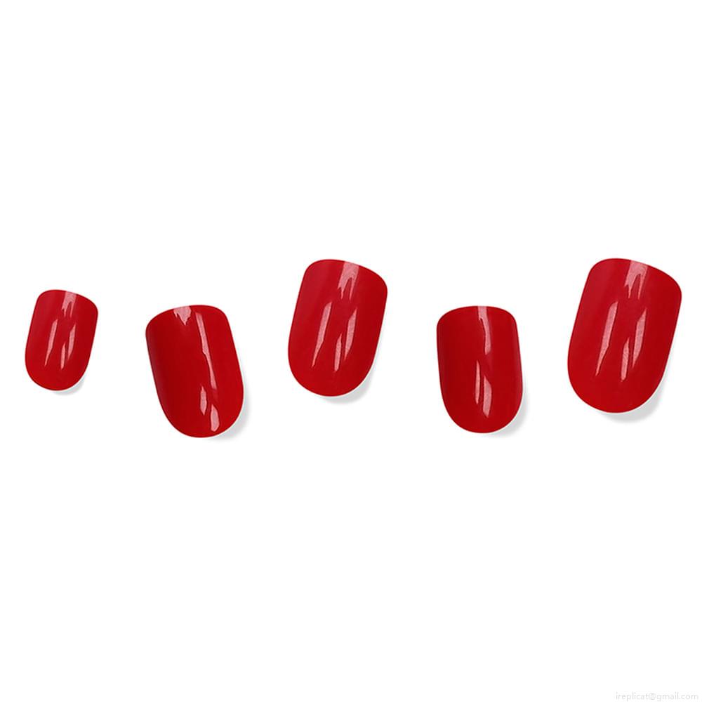 Unhas Postiças Curta Autocolante Quadrada Pintada Absolute New York Magiquick Candy Red 24 Unidades