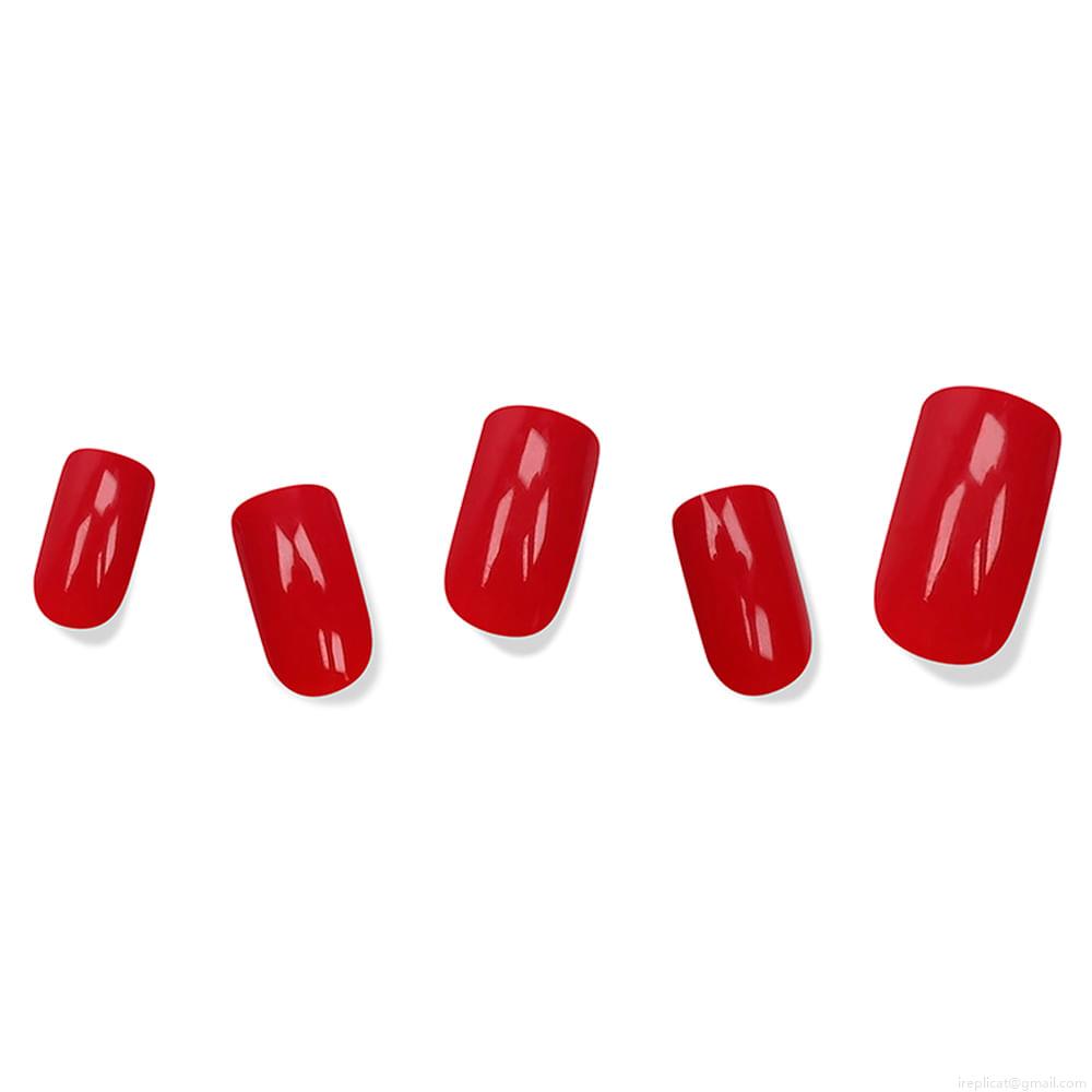 Unhas Postiças Média Autocolante Quadrada Pintada Absolute New York Magiquick Candy Red 24 Unidades