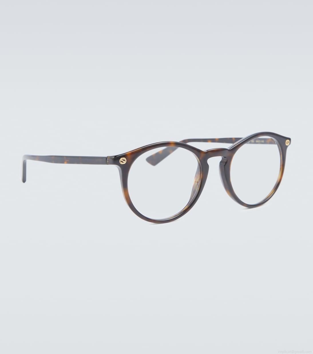 GucciRound-frame acetate glasses