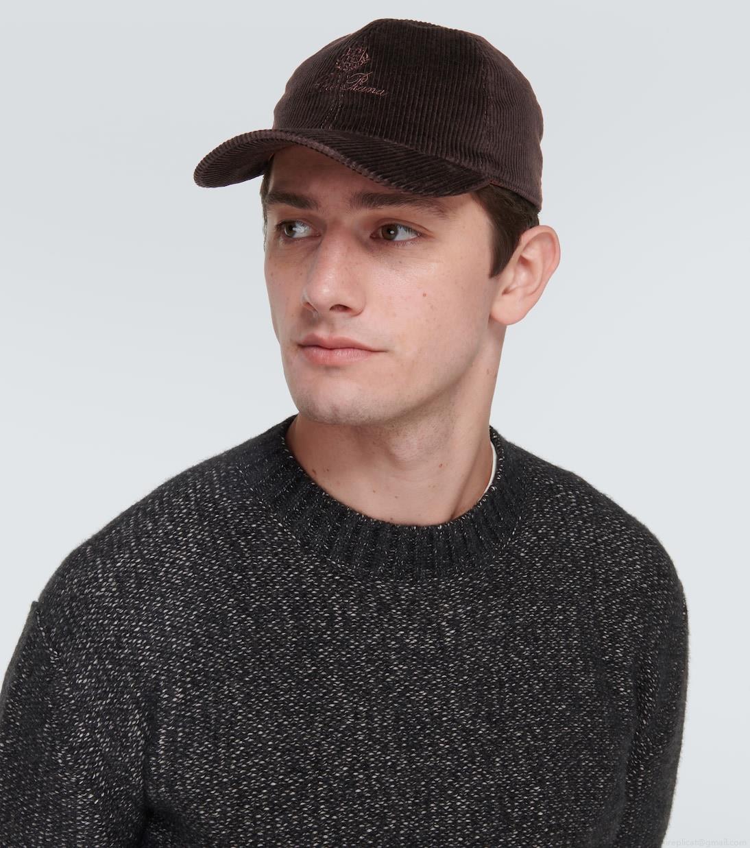 Loro PianaLogo corduroy baseball cap