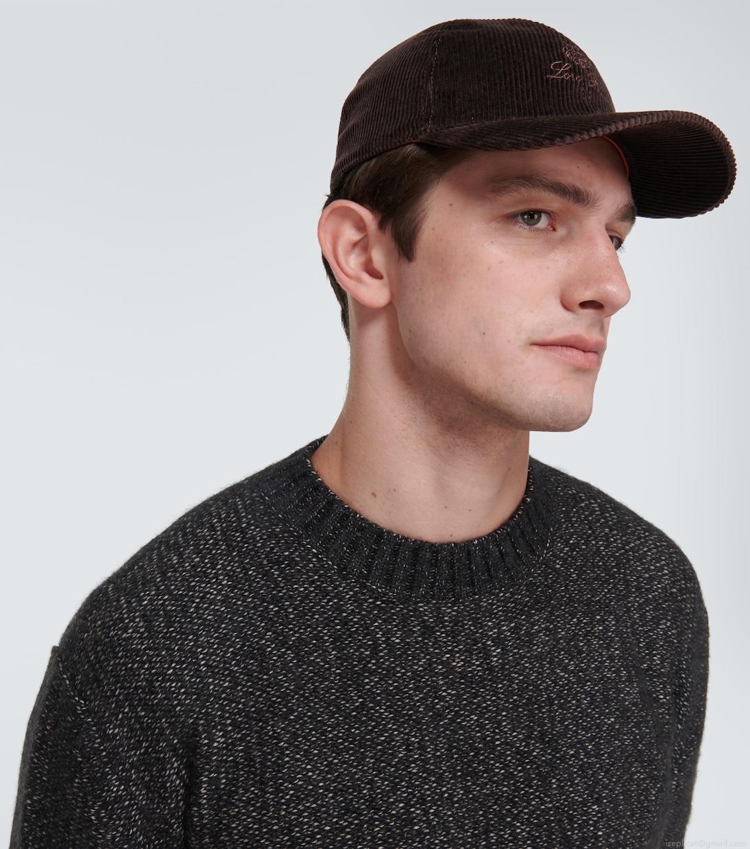 Loro PianaLogo corduroy baseball cap