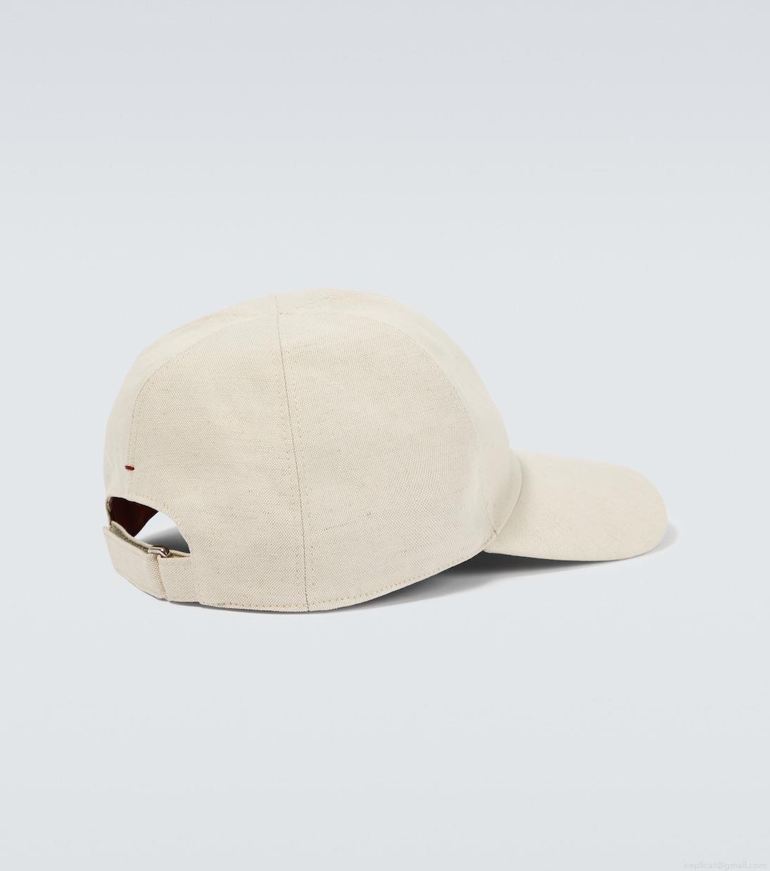 Loro PianaLogo cotton and linen baseball cap