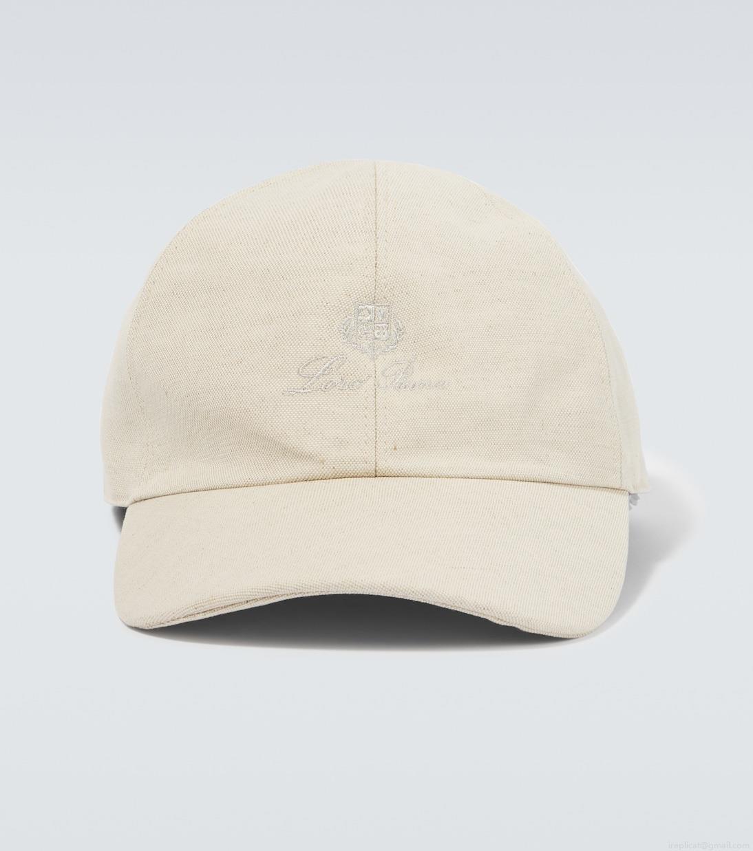 Loro PianaLogo cotton and linen baseball cap