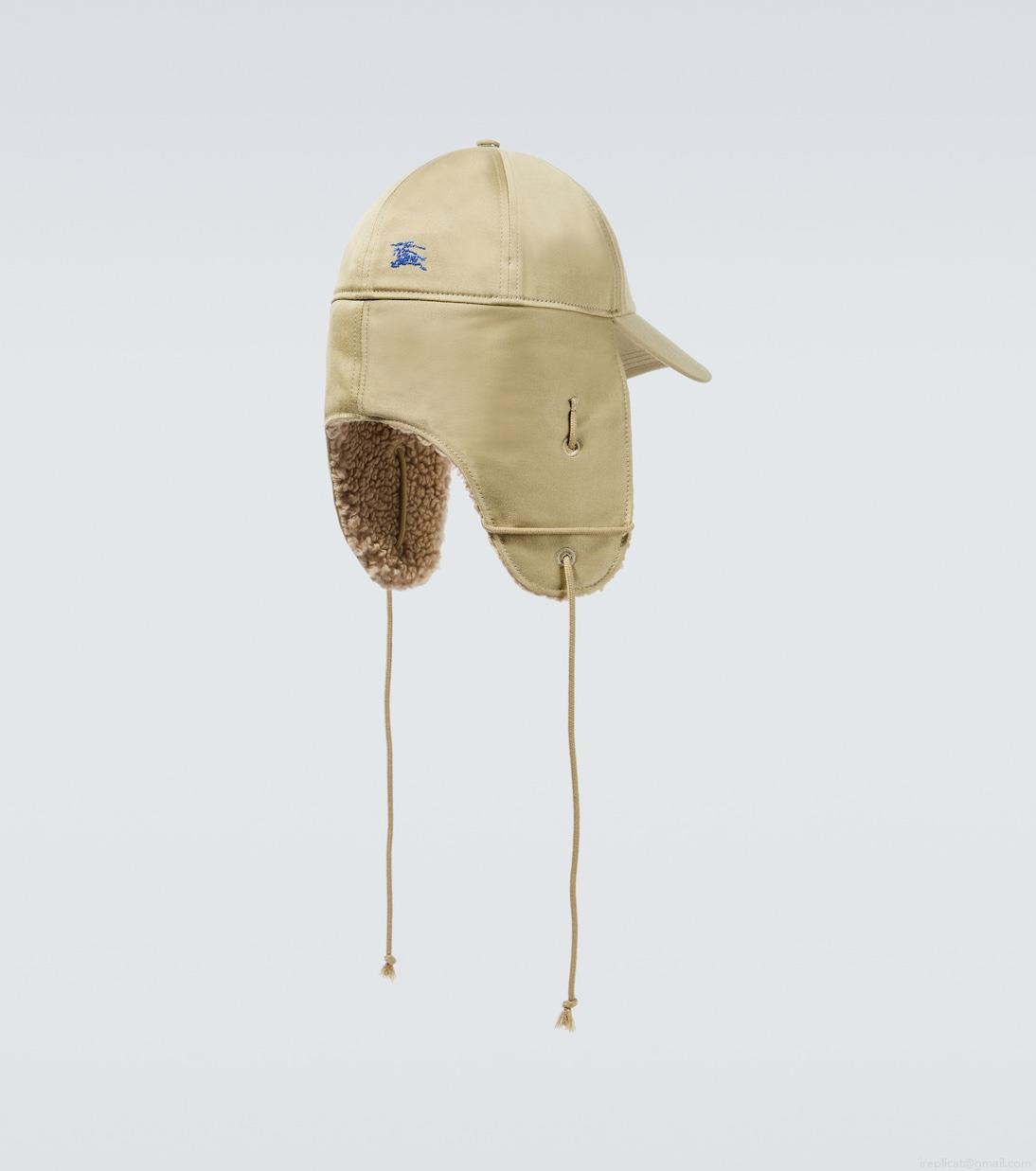 BurberryFaux-shearling trimmed cotton hat