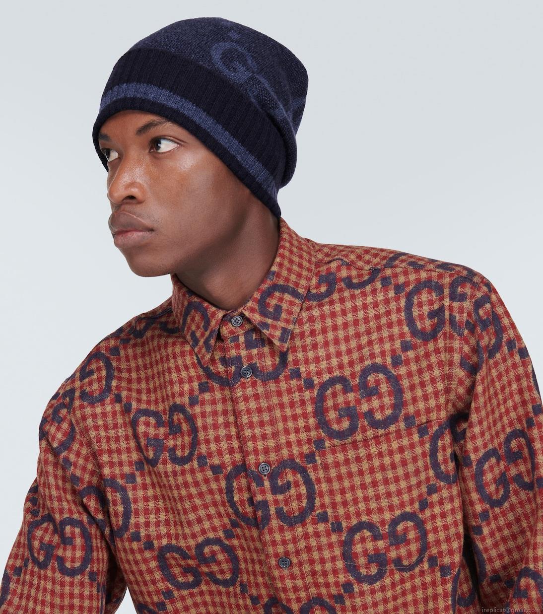 GucciGG jacquard cashmere beanie