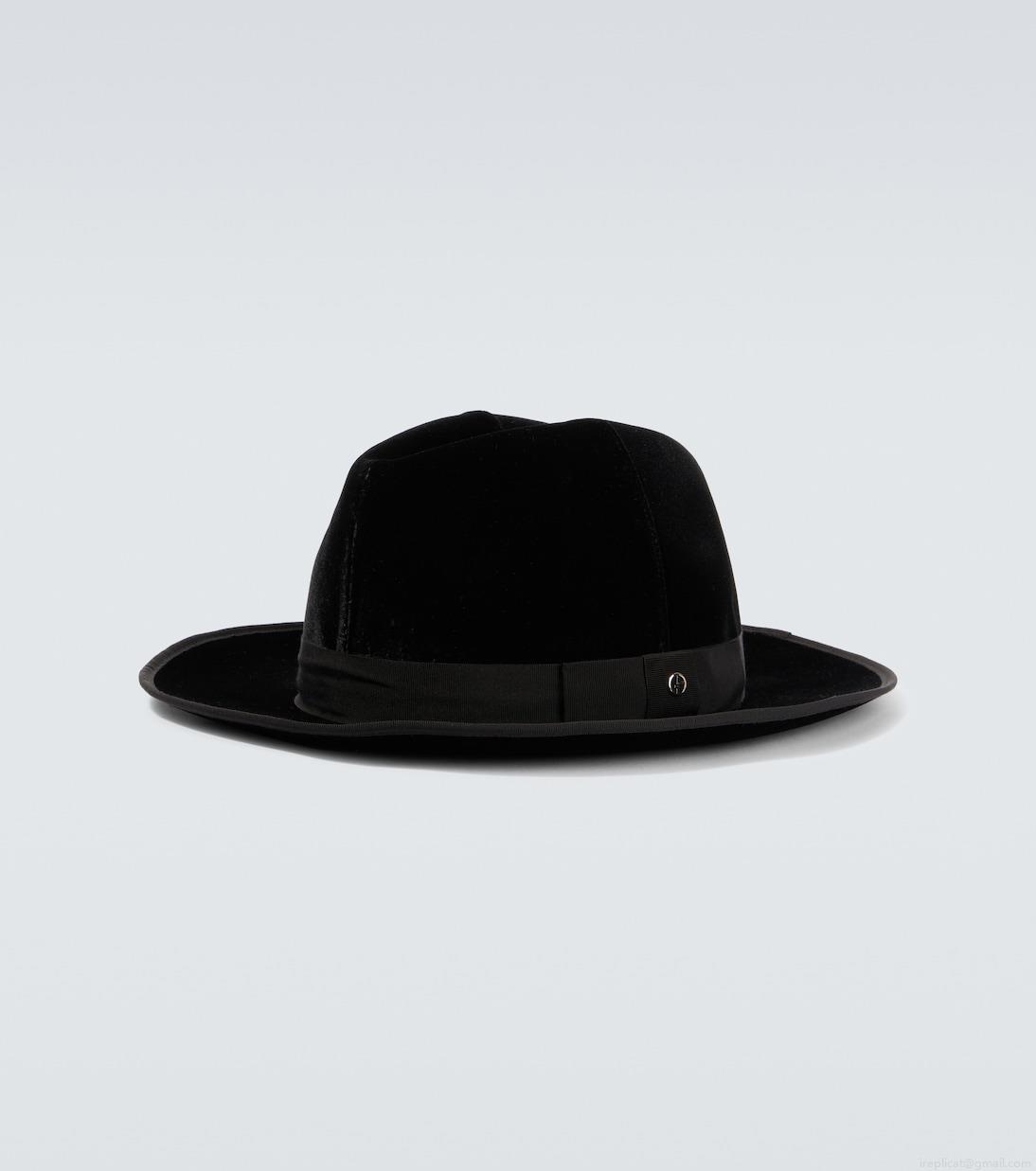 Giorgio ArmaniVelvet fedora hat