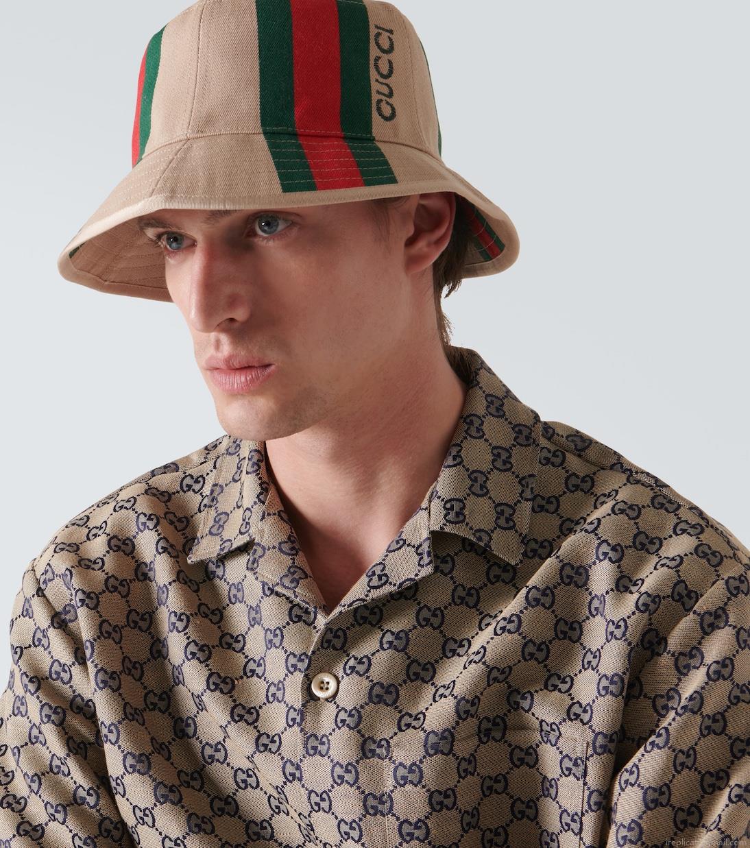 GucciLogo printed cotton canvas bucket hat