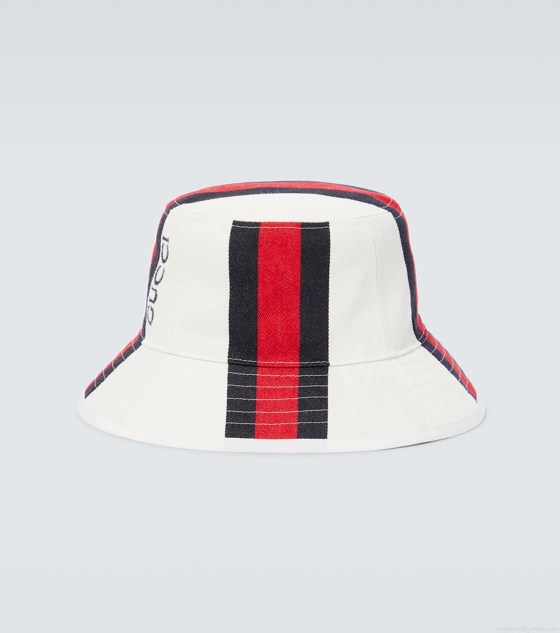 GucciWeb Stripe canvas bucket hat