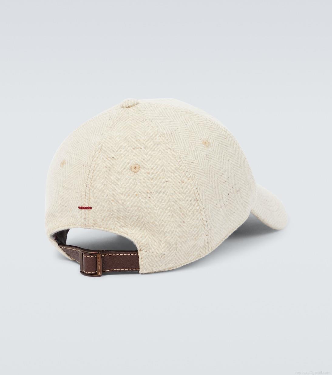 Brunello CucinelliLogo wool and cashmere baseball cap