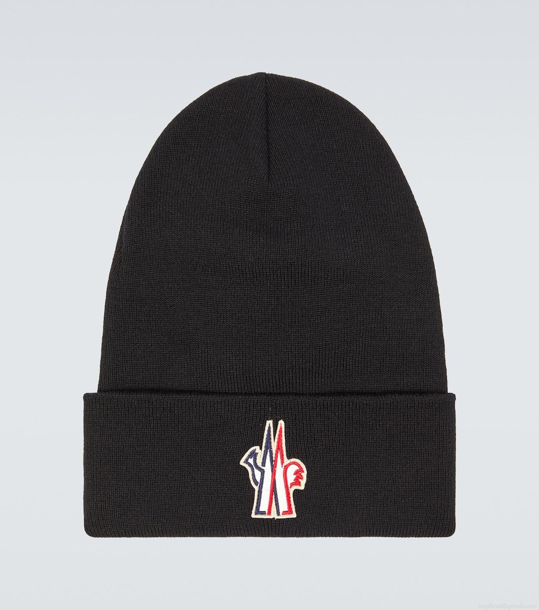 Moncler GrenobleLogo virgin wool beanie