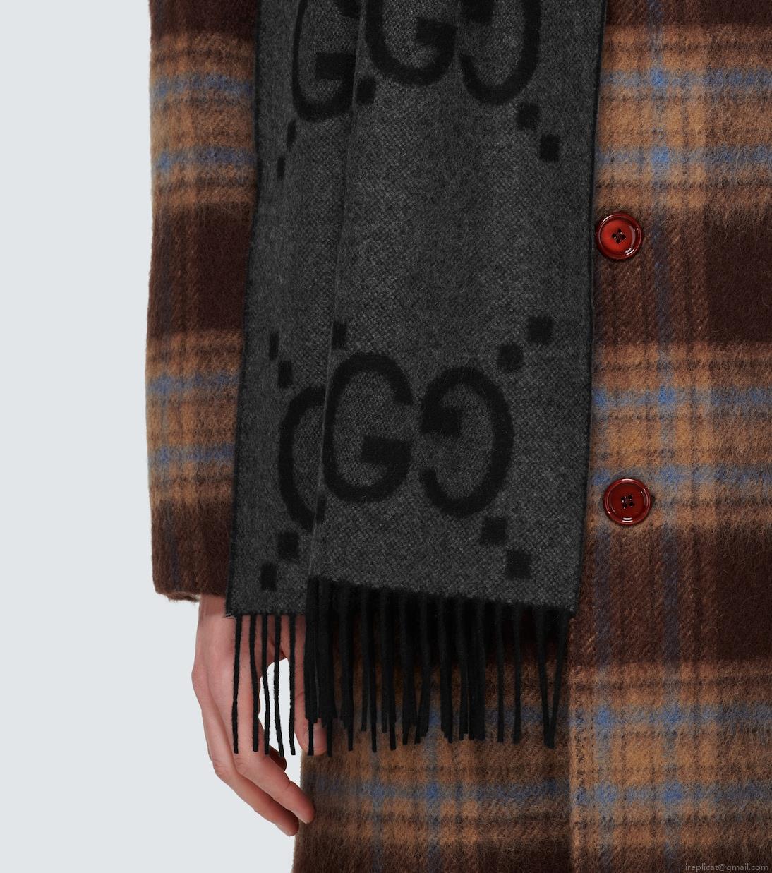 GucciCashmere GG jacquard scarf