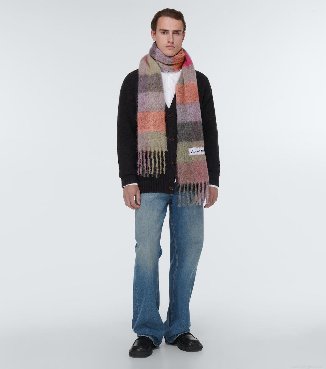 Acne StudiosChecked wool-blend scarf