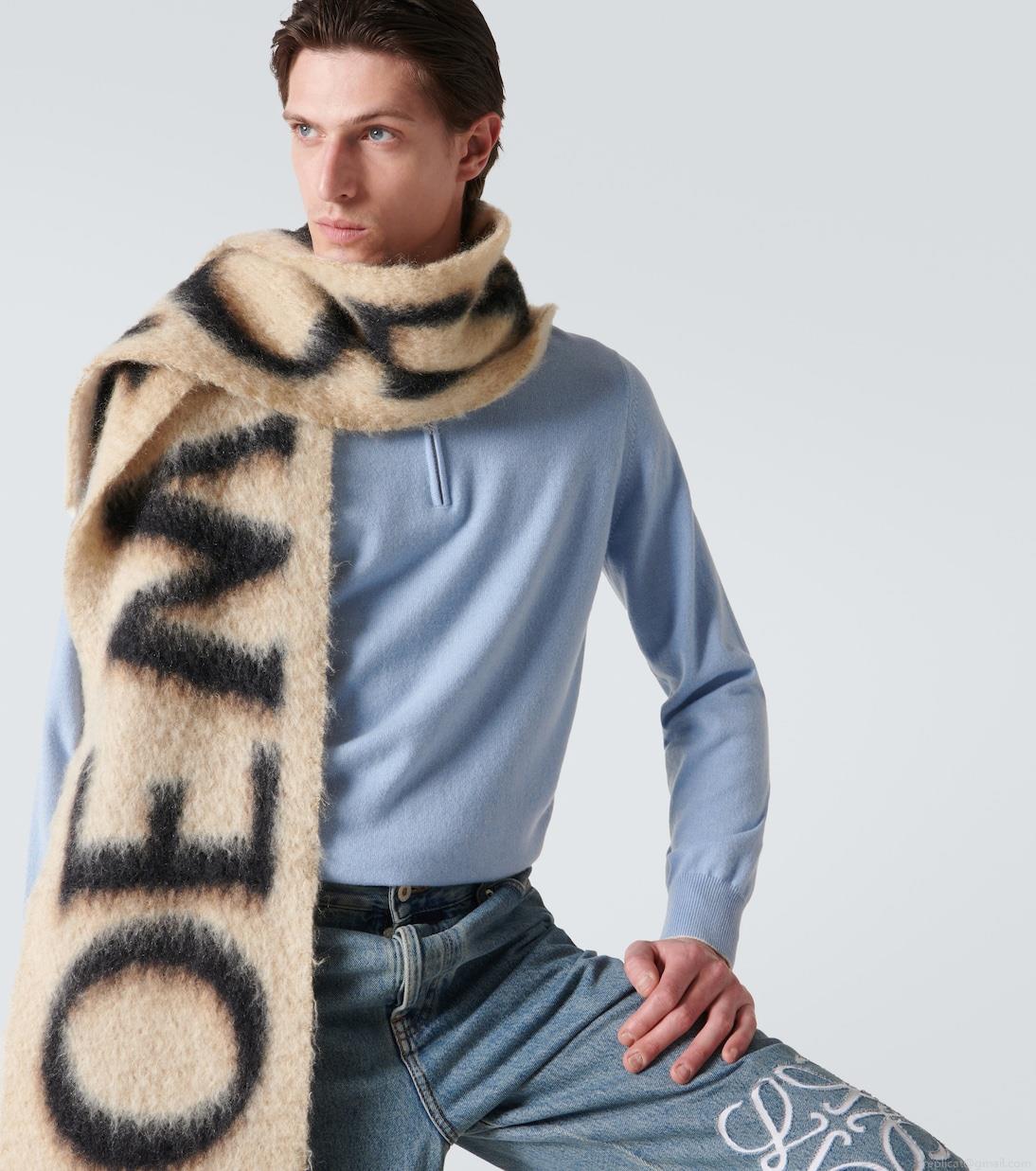 LoeweIntarsia wool-blend scarf