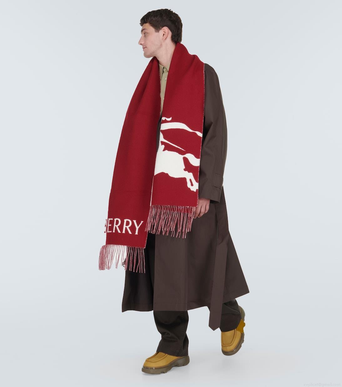 BurberryEKD wool and cashmere scarf