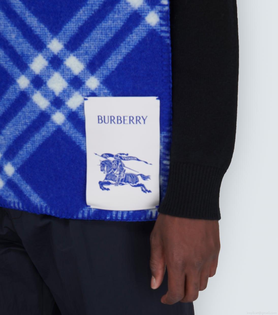 BurberryHooded checked wool scarf