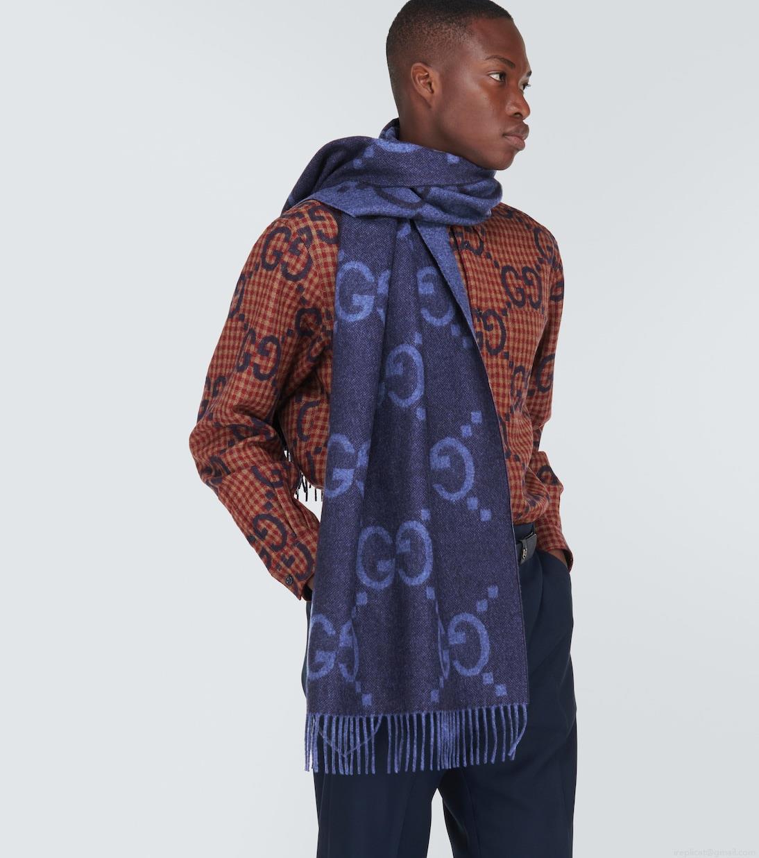 GucciGG cashmere jacquard scarf