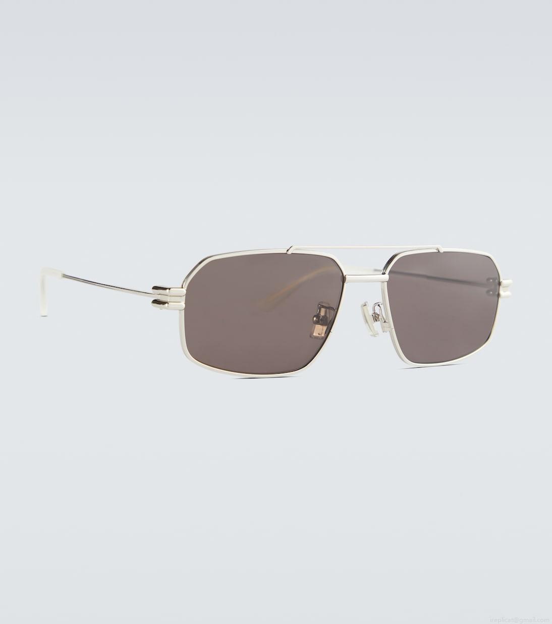 Bottega VenetaMetal-frame aviator sunglasses